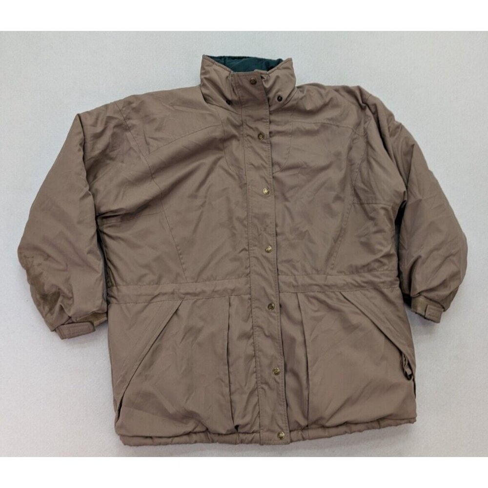 Cabela's Women's Winter Coat Size Large Beige Chore Barn Work Warm FLAWS